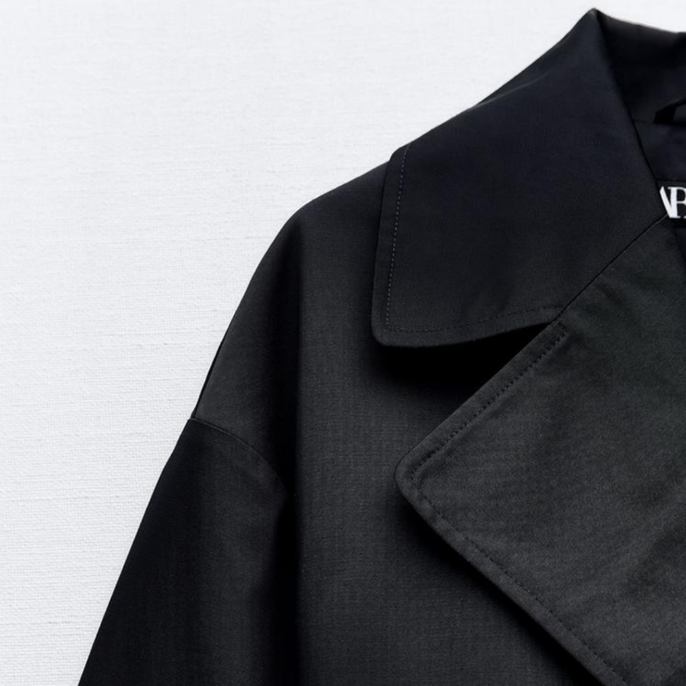 DOUBLE BREASTED TRENCH COAT WITH BELT SIZE XS - Picture 6 of 10